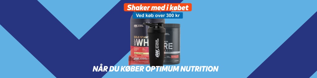 Uge 52: Kb Optimum Nutrition for 300 kr, f Steel Shaker